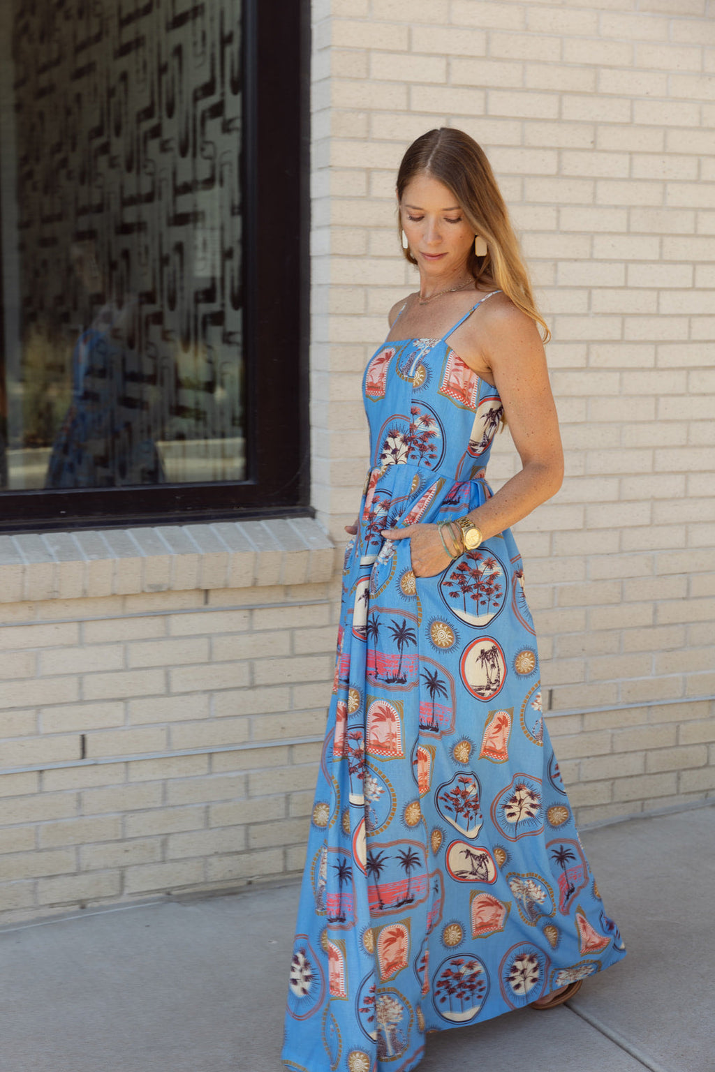 THE FREYA DRESS IN RESORT BLUE